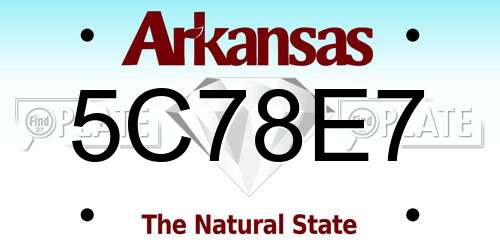 5C78E7 Arkansas License Plate