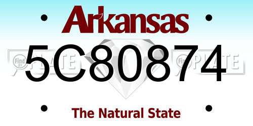 5C80874 Arkansas License Plate