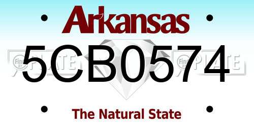 5CB0574 Arkansas License Plate