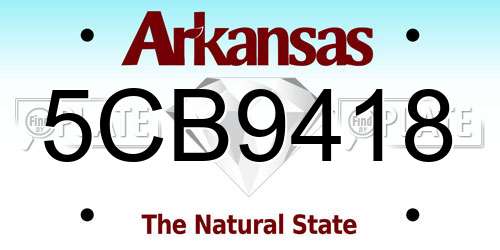 5CB9418 Arkansas License Plate