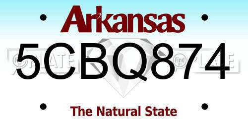 5CBQ874 Arkansas License Plate