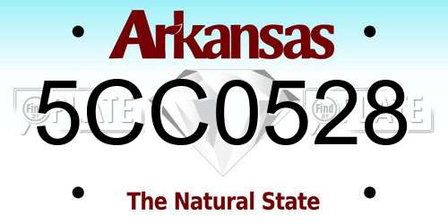 5CC0528 Arkansas License Plate