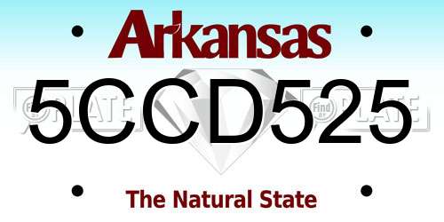 5CCD525 Arkansas License Plate