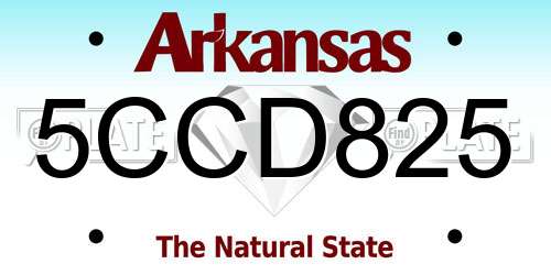 5CCD825 Arkansas License Plate