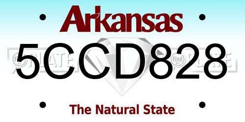 5CCD828 Arkansas License Plate