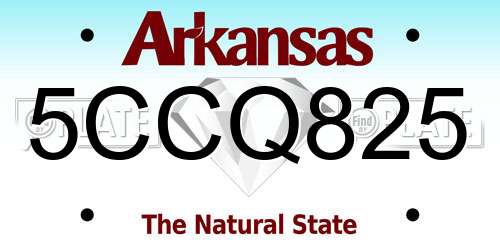 5CCQ825 Arkansas License Plate