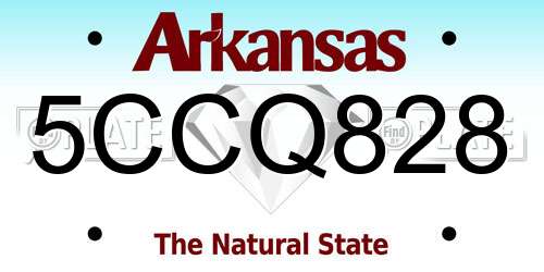 5CCQ828 Arkansas License Plate