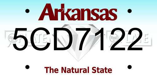 5CD7122 Arkansas License Plate