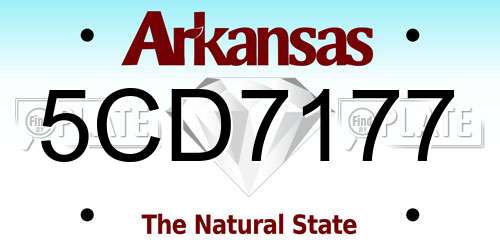 5CD7177 Arkansas License Plate