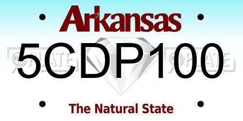 5CDP100 Arkansas License Plate