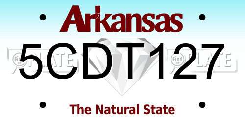 5CDT127 Arkansas License Plate