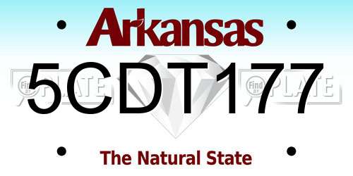 5CDT177 Arkansas License Plate