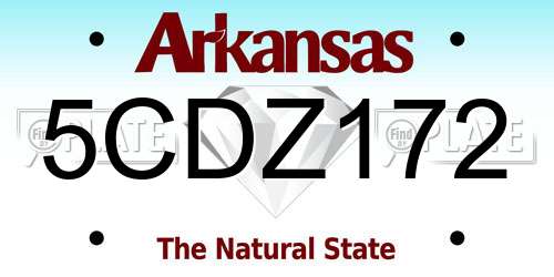5CDZ172 Arkansas License Plate