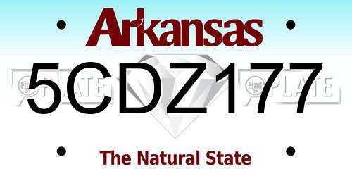 5CDZ177 Arkansas License Plate