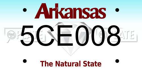 5CE008 Arkansas License Plate