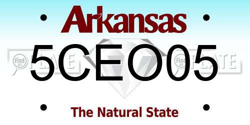 5CEO05 Arkansas License Plate