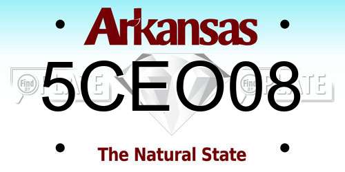 5CEO08 Arkansas License Plate