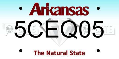 5CEQ05 Arkansas License Plate