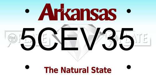 5CEV35 Arkansas License Plate