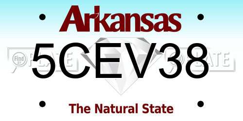 5CEV38 Arkansas License Plate