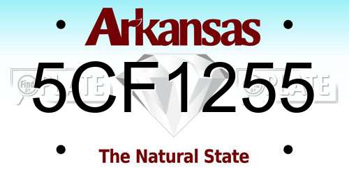 5CF1255 Arkansas License Plate