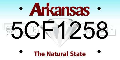 5CF1258 Arkansas License Plate