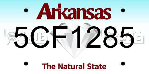 5CF1285 Arkansas License Plate