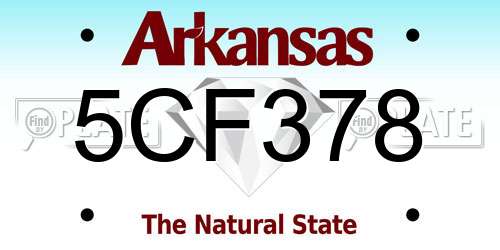 5CF378 Arkansas License Plate