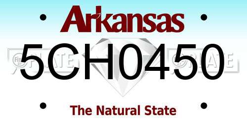 5CH0450 Arkansas License Plate