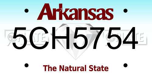 5CH5754 Arkansas License Plate