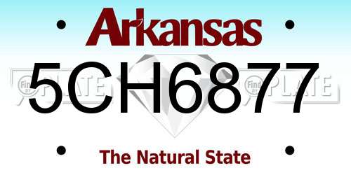 5CH6877 Arkansas License Plate