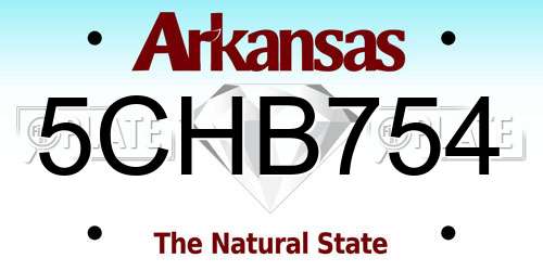 5CHB754 Arkansas License Plate