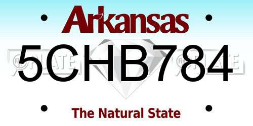 5CHB784 Arkansas License Plate