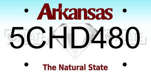 5CHD480 Arkansas License Plate