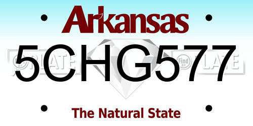 5CHG577 Arkansas License Plate