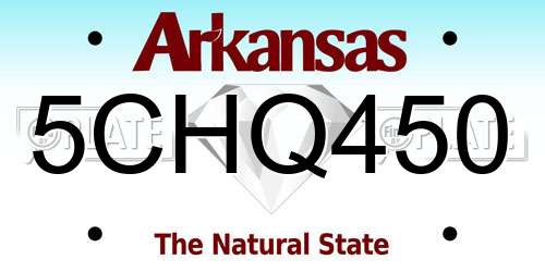 5CHQ450 Arkansas License Plate