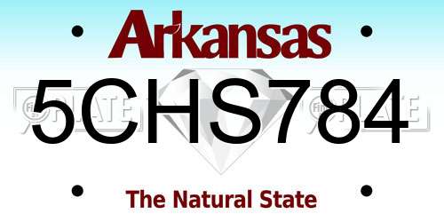 5CHS784 Arkansas License Plate