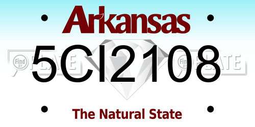 5CI2108 Arkansas License Plate