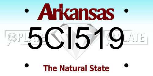 5CI519 Arkansas License Plate