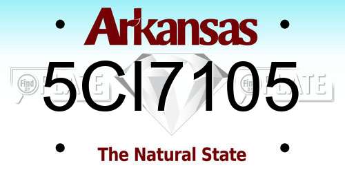 5CI7105 Arkansas License Plate