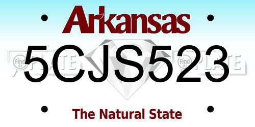 5CJS523 Arkansas License Plate