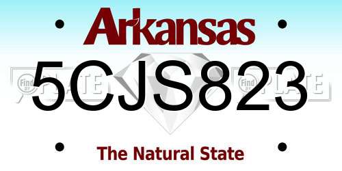 5CJS823 Arkansas License Plate