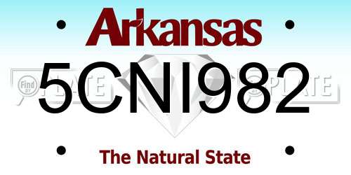 5CNI982 Arkansas License Plate