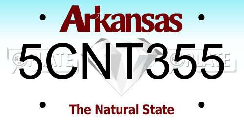 5CNT355 Arkansas License Plate