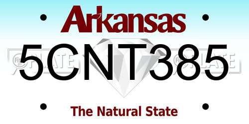 5CNT385 Arkansas License Plate