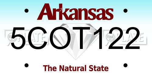 5COT122 Arkansas License Plate
