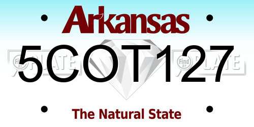 5COT127 Arkansas License Plate
