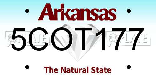 5COT177 Arkansas License Plate