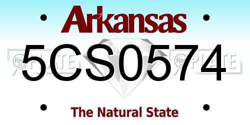 5CS0574 Arkansas License Plate