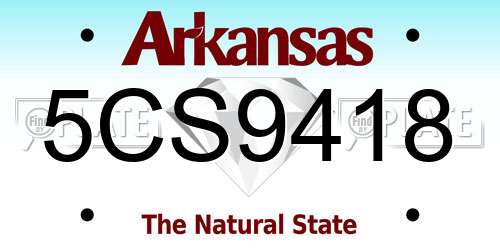 5CS9418 Arkansas License Plate